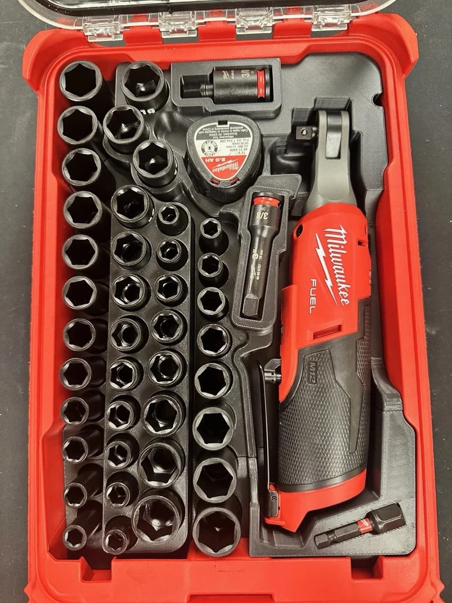 Milwaukee Packout Insert Liner for M12 FUEL High Speed Ratchet & 43pc Sockets
