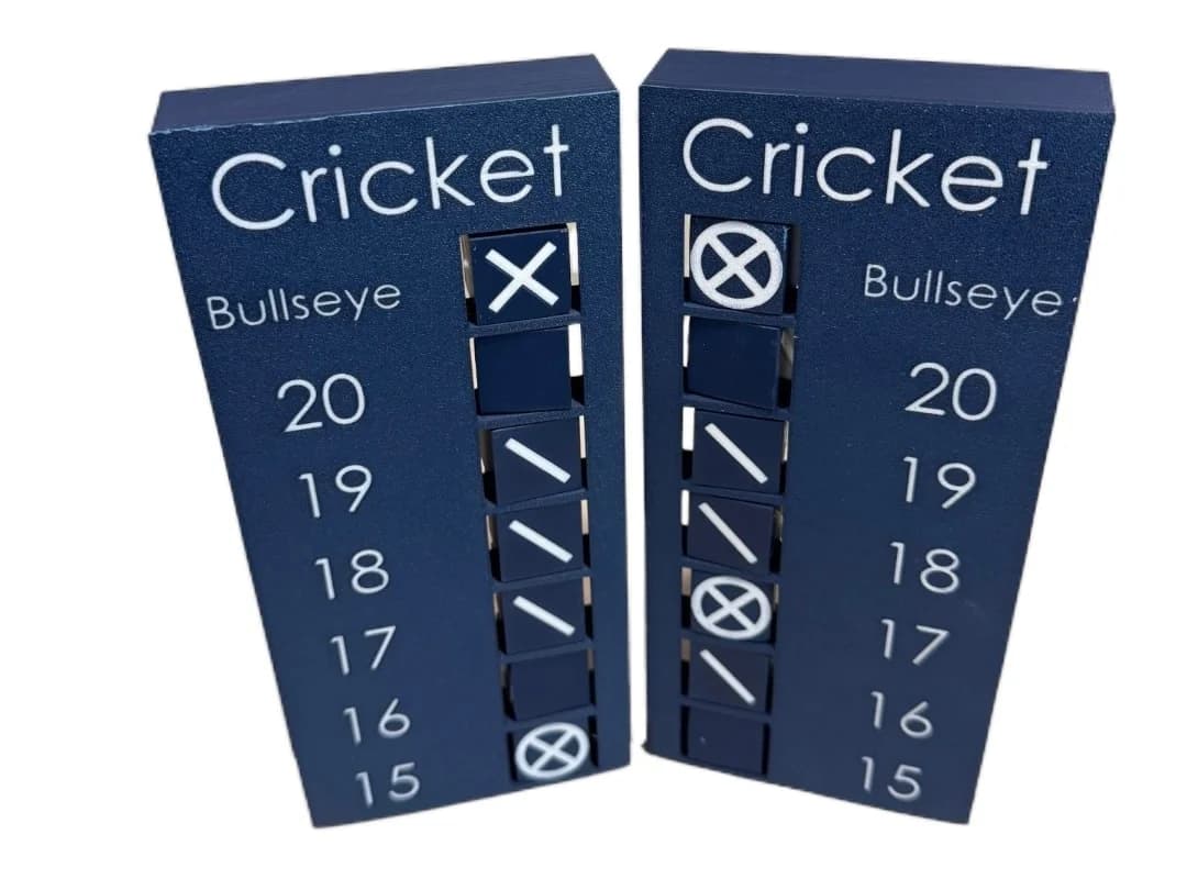 Darts Cricket Scoreboard with Rotating Score Cubes for Dartboard Game Room