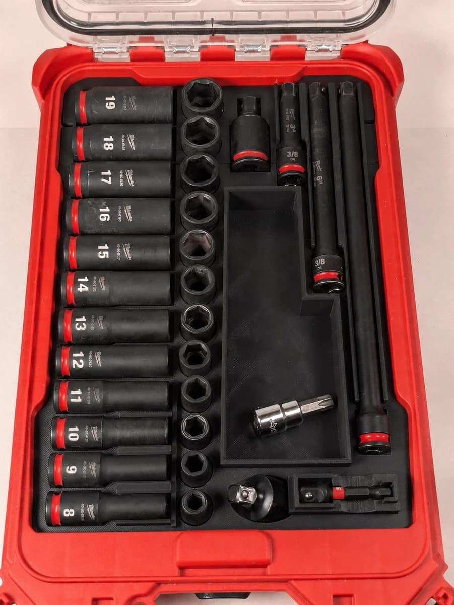 Milwaukee Packout Insert Liner for SHOCKWAVE 3/8" Metric Sockets & Extensions