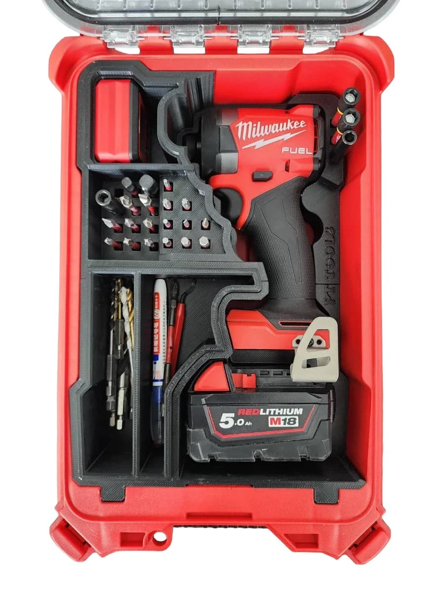 Milwaukee Packout Insert Liner for M18 FUEL FID3 Impact Driver Bits Organiser