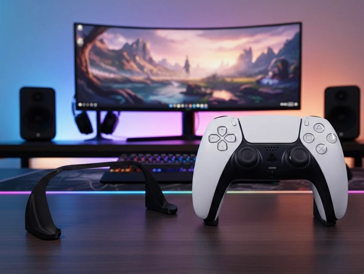 2 x PS5 Controller Stand - Invisible Minimalist DualSense Mount - 3D Scanned