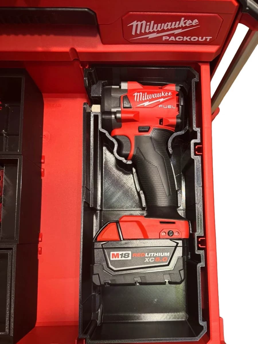 Milwaukee Packout 3 Drawer Insert Liner for M18 FUEL 1/2" or 3/8" Impact Wrench