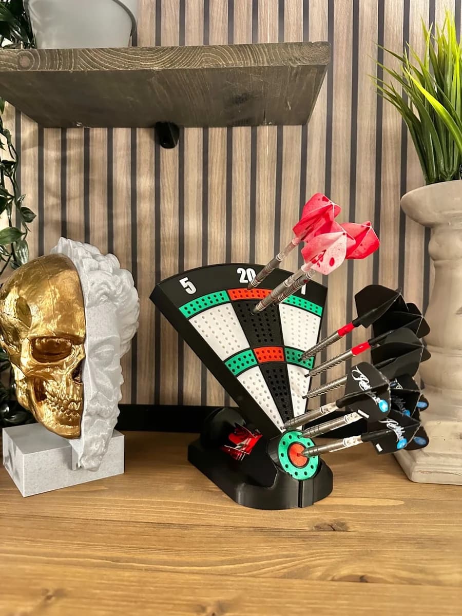 Dart Holder Display Stand for Darts - Dartboard Style, Flight & Tip Storage