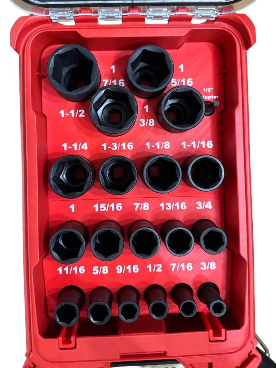 Milwaukee Packout Insert Liner for 19pc 1/2" SAE Deep Impact Socket Set Organise