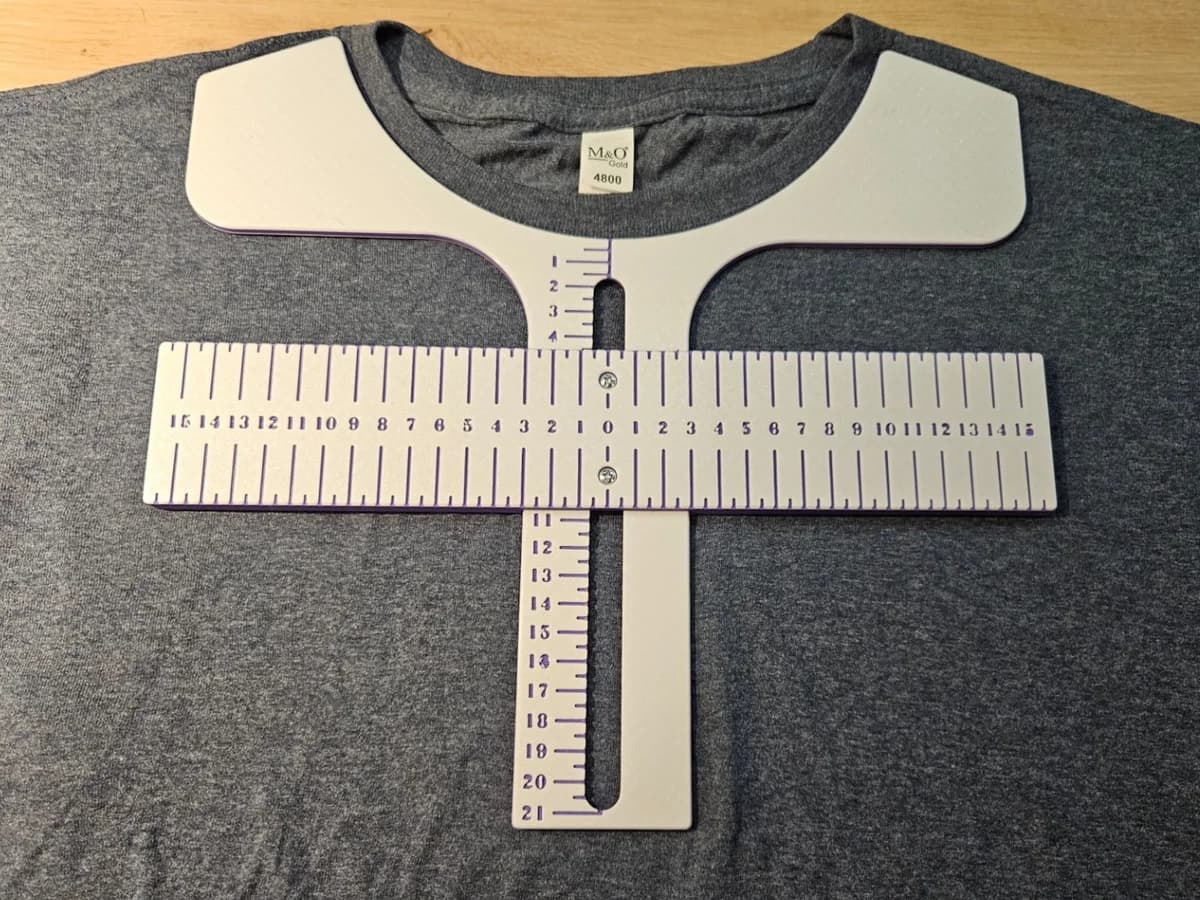 T-Shirt Sliding Ruler Guide for DTF and HTV Alignment