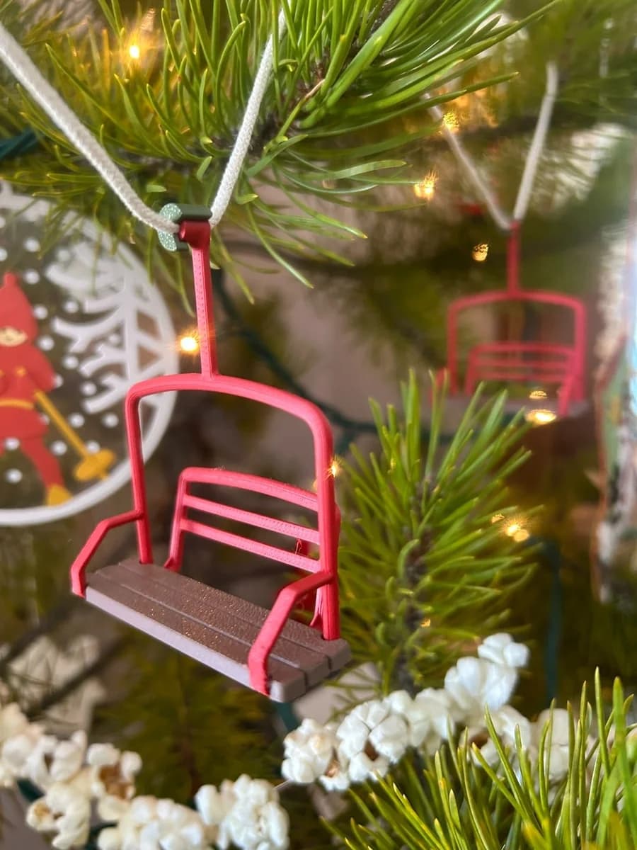 Christmas Tree Ornament Miniature Chairlift Hanging Decoration for Xmas Tree