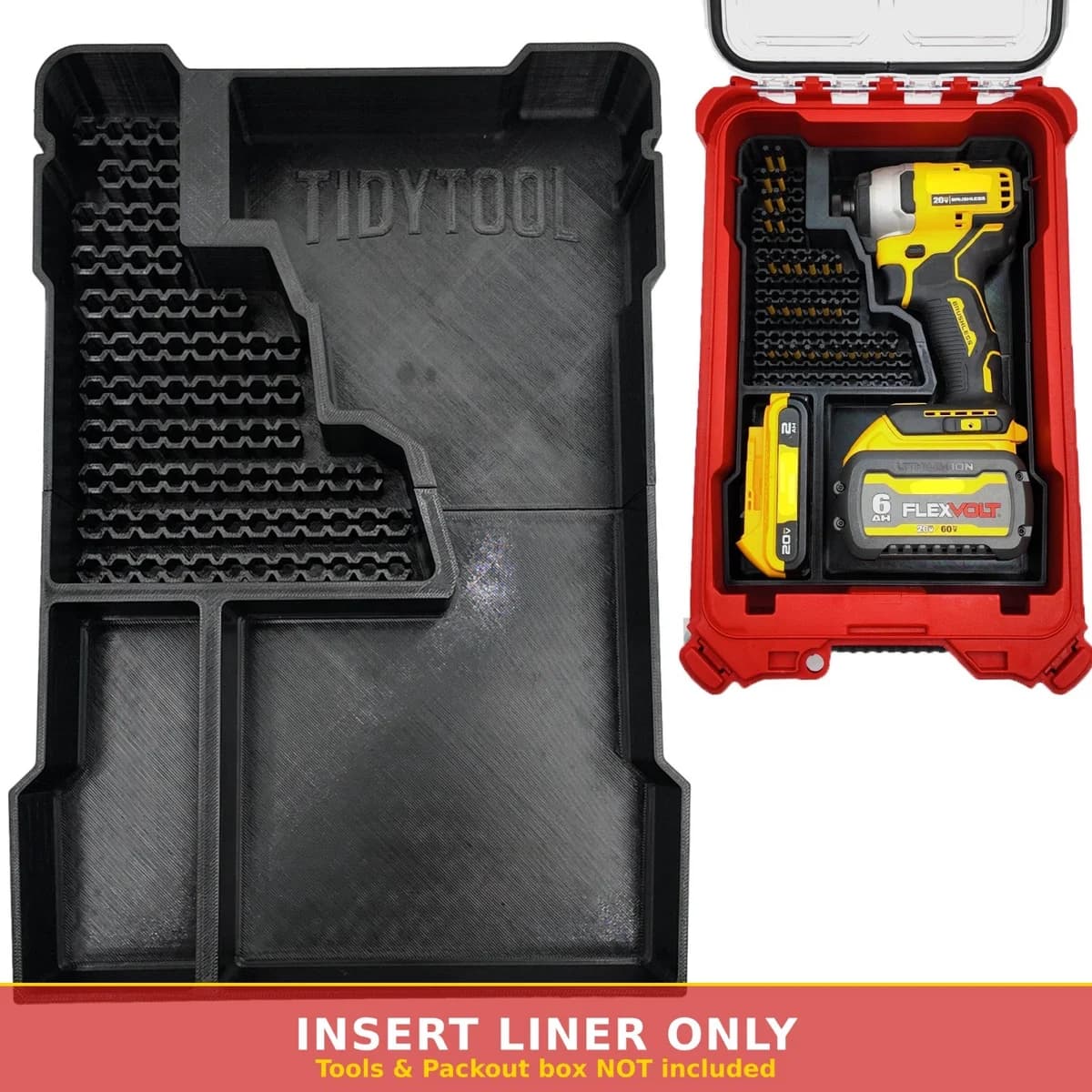 Milwaukee Packout Insert Liner for DeWalt DCF809 Impact Driver 78 Bits AirTag